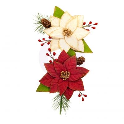 Prima Marketing Christmas In The Country Flowers Embellishments - Sleigh Ride